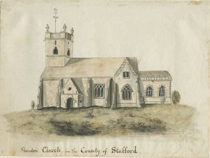 Shenstone Church: water colour painting, nd [1769] (pintura) de School English