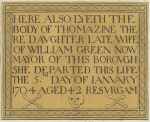 Stafford - lápide de latão na Igreja de Santa Maria: desenho, nd [ 19º cent] (desenho) de School English