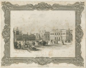 Stafford - Market Place: gravura, nd [c 1841] (imprimir) de School English