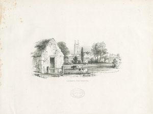 Tamworth: litografia (vinheta) de School English