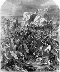 O desembarque de Júlio César (100-44 AC) em 55 AC de School English