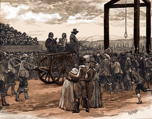 Tyburn durante o reinado do rei Carlos I (gravura) de School English