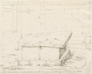 Igreja Uttoxeter - Pedra da Antiga Tumba: desenho a pena e tinta, sd [meados do séc. XIX] (desenho) de School English