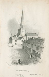 Igreja Uttoxeter - litografia de School English