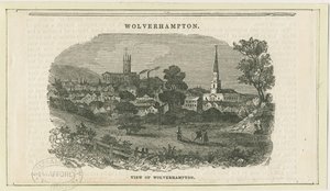 Wolverhampton - Vista distante [da Penn Road]: gravura em xilogravura, sd [século 19] (impressão) de School English
