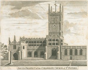 Wolverhampton - Igreja de São Pedro: gravação em chapa de cobre, nd [c 1750] (imprimir) de School English