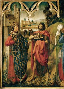 Luís IX, o Santo com São João Batista ... de School Flemish
