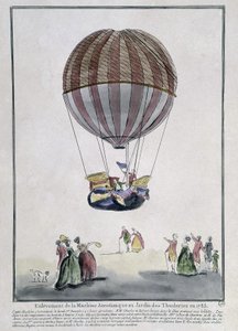 Remoção de máquinas aerostáticas no Tuileries Garden em 1783 de School French