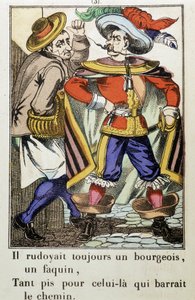 Capitão Fracasse: "Ele sempre rodeou um burguês..." romance de Theophile Gautier (1811-1872) - Imagem de Epinal de School French
