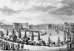 Revolução Francesa: Fete dada por ocasião da entrada triunfante dos monumentos das ciências e das artes na França nos dias 9 e 10 do Termidor An VI (28 de julho de 1798) sob as ordens do Cônsul Napoleão Bonaparte (1769-1821) (campanha de saque). Paris, de School French
