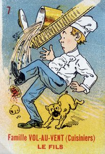 Jogo da Sete Família: O filho da Família Vol-au-Vent (Cozinheiros). Musée de la Carte à Jouier, Issy-les-Moulineaux. de School French