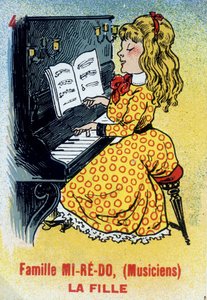 O jogo das sete famílias: Mapa da filha da família Mi-Ré-Do (músicos). Musée de la Carte à Jouin, Issy-les-Moulineaux. de School French
