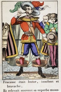 Capitão Fracasse - Imagem epinal "Fracasse etait butor..." romance de Theophile Gautier (1811-1872) de School French