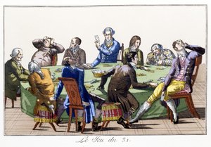 O Jogo dos 31 (aquatint colorido à mão) de School French