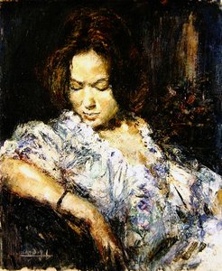 Retrato de uma Senhora (óleo sobre tela) de School French