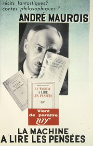 Cartaz publicando um romance de André Maurois, 