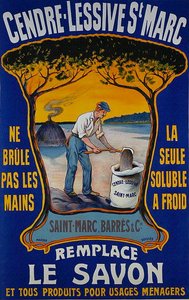 Cartaz para detergente em pó Saint-Marc Barres (cor litho) de School French