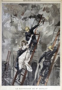 Resgate da Sra. Duplay pelos Bombeiros - em "Le Petit Parisien", n.d. de School French