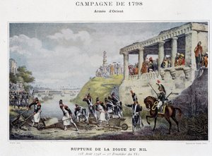 Ruptura da barragem do Nilo - em "Victoires et Conquêtes des Armees Francaises", Paris, n.d. de School French