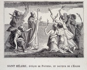 Santo Hilaire, Eveque de Poitiers e Doutor da Igreja que morreu em 367. de School French