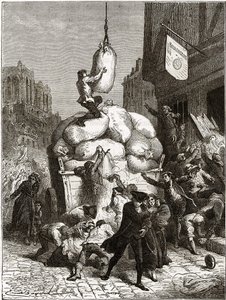 A Guerra das Farinhas: A pilhagem das padarias em Paris, por volta de 1775 (primeiros frutos da Revolução Francesa)