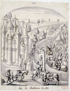 O cerco de Chantoceaux, no ano de 1420 de School French