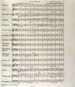 Primeira página da partitura de "Paulus", op. 36 de Felix Mendelssohn (litho) de School German