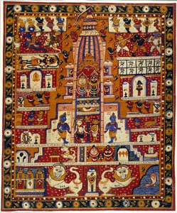 Adicionar MS Ou 3721 Diagrama do Templo de Jagannath, c.1930 (aquarela sobre papel) de School Indian