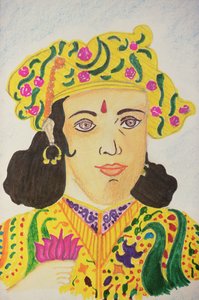 Imperador Ashoka (aguarela) de School Indian