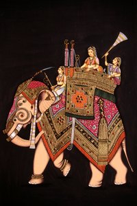 Pintura em miniatura de Mumtaz Mahal sobre papel de School Indian