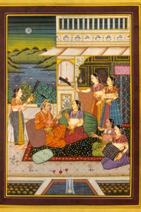 Pintura em Miniatura Mughul, Cenas de Amor, Índia de School Indian