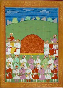 Palanquim das Concubinas do Sultão, corte do Shah Alem. Miniaturas indianas e persas em "History of India from Tamertante to Orangreyb" de Niccolo Manucci (1638-1717). BN, Paris.