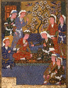 Arte islâmica: "A Corte de um Rei" Primeiro Fólio de um Manuscrito de Estilo Safávida (1502-1722) (Irã) 1650 Cairo, Museu de Arte Islâmica