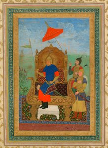 Retrato de Tamerlão (1336-1405) (ou Timur Lang, ""Timur o coxo") - Timur Khan por Anonymous / Coleção Particular / ca 1625 / Irã / Guache sobre papel / Retrato / 43,7x30,7