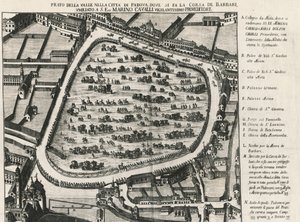 Antigo layout do Prato della Valle, maior praça de Pádua, Itália de School Italian