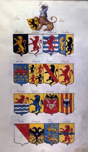 Blazon da Holanda (Holanda, Flandres, Hainaut) com dragões, Archivio di Stato de Milão