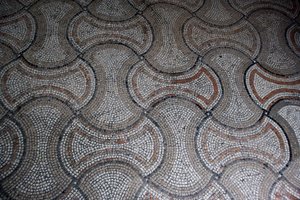 Detalhe da decoração do chão (mosaico) de School Italian