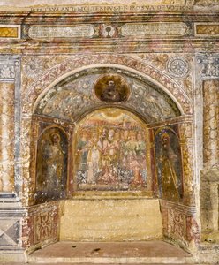 Fresco na Igreja de Santa Maria della Palomba de School Italian