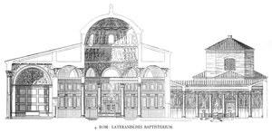 Planos do Baptistério Lateranense (litho) de School Italian