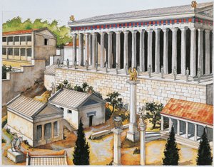 Reconstrução do Santuário Apollo, Delfos, séc. VIII a III a.C. (cor litho)