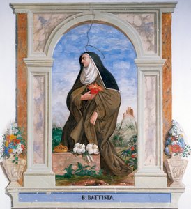 Representação de Camilla Battista da Varano (1458-1524) Afresco anônimo. Camerino, Mosteiro de Santa Chiara, Itália de School Italian
