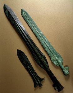 Ponta de lança Bbronze, período Yayoi (300 AC) de Japanese School