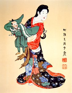 Cultura do Velho Japão - um marionetista Bunraku de School Japanese
