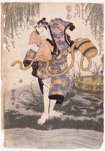 Ichikawa Danjuro (xilogravura colorida) de School Japanese