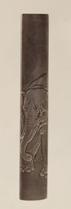 Encaixe de Espada, período Edo 1615-1868 (bronze incrustado) (para verso ver 142625) de Japanese School