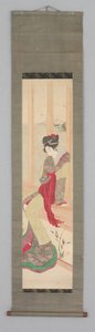 Mulher no assento da janela (Kakemono) de Japanese School