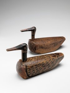 Par de patos de casamento (kirogi), Dinastia Joseon, c.1900 (madeira pintada)