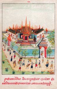 Mahajanaka Jataka. (gravura, ca. 1910) de School Laotian