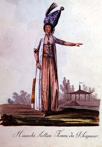 Esposa do Sultão, de um álbum de trajes turcos, finais do século XVIII (aguarela)