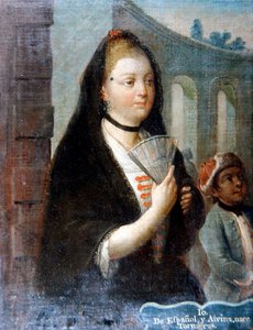 Retrato de uma Senhora com um Véu Negro segurando um Ventilador (óleo sobre tela)